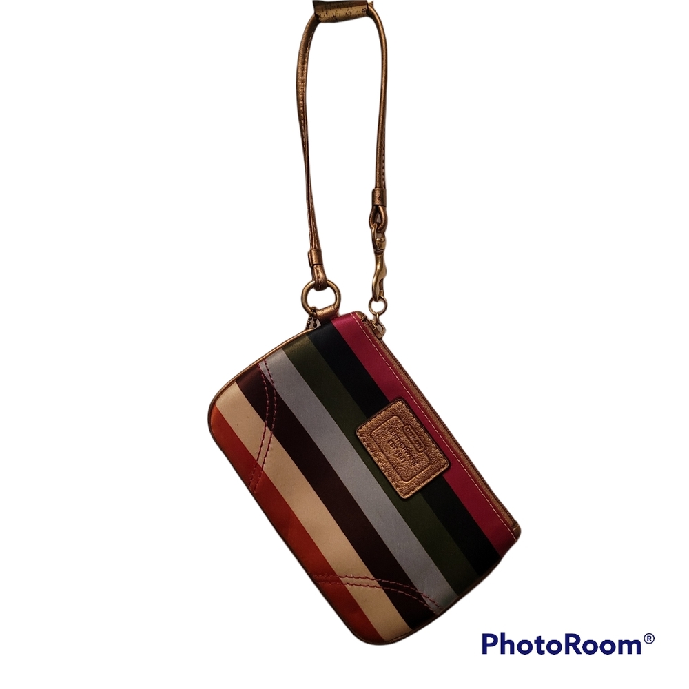 Coach Hampton Legacy Multicolor Wristlet Authentic - image 2